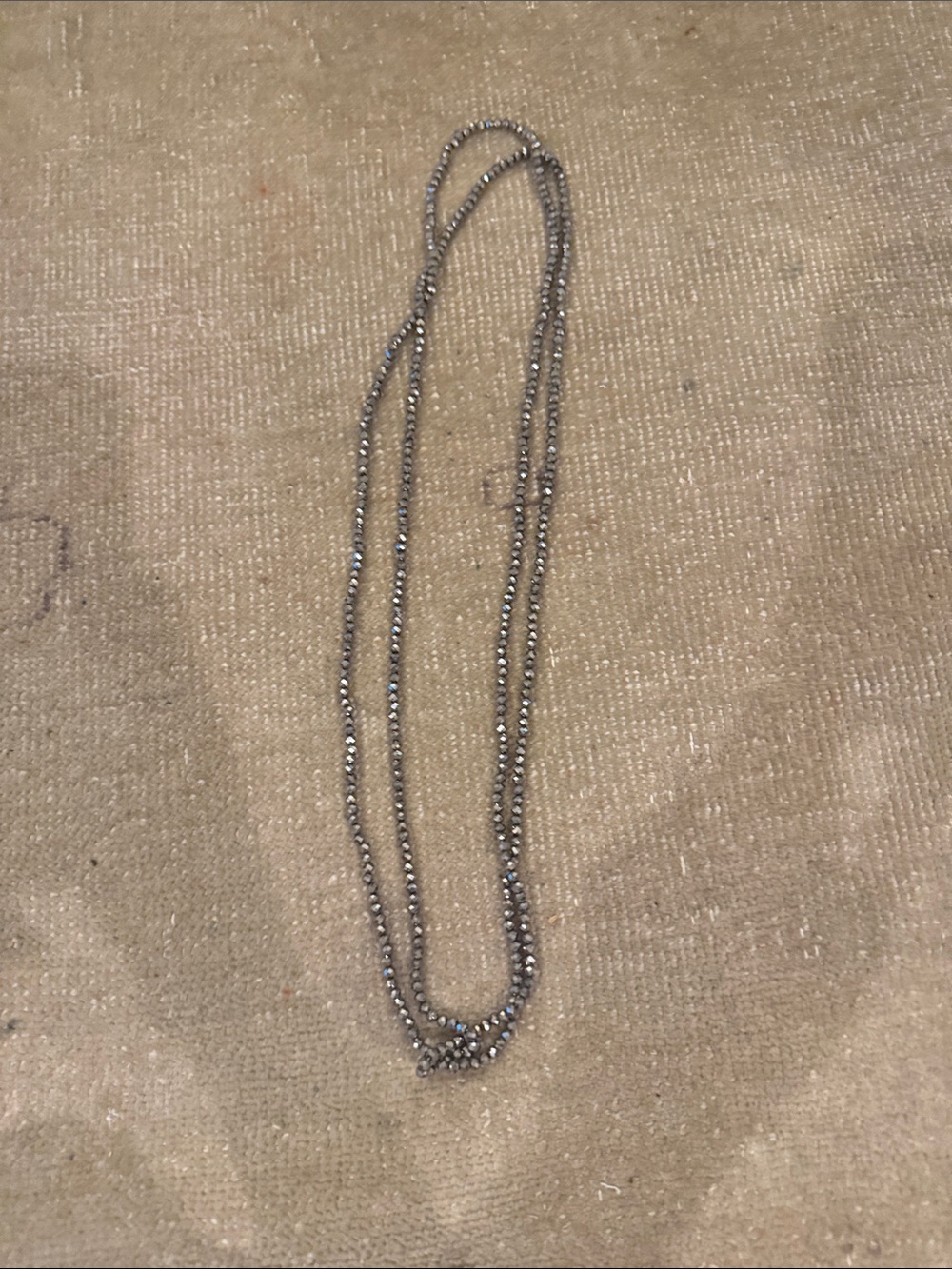 Delicate Gunmetal Beaded Long Necklace - Women's Jewelry